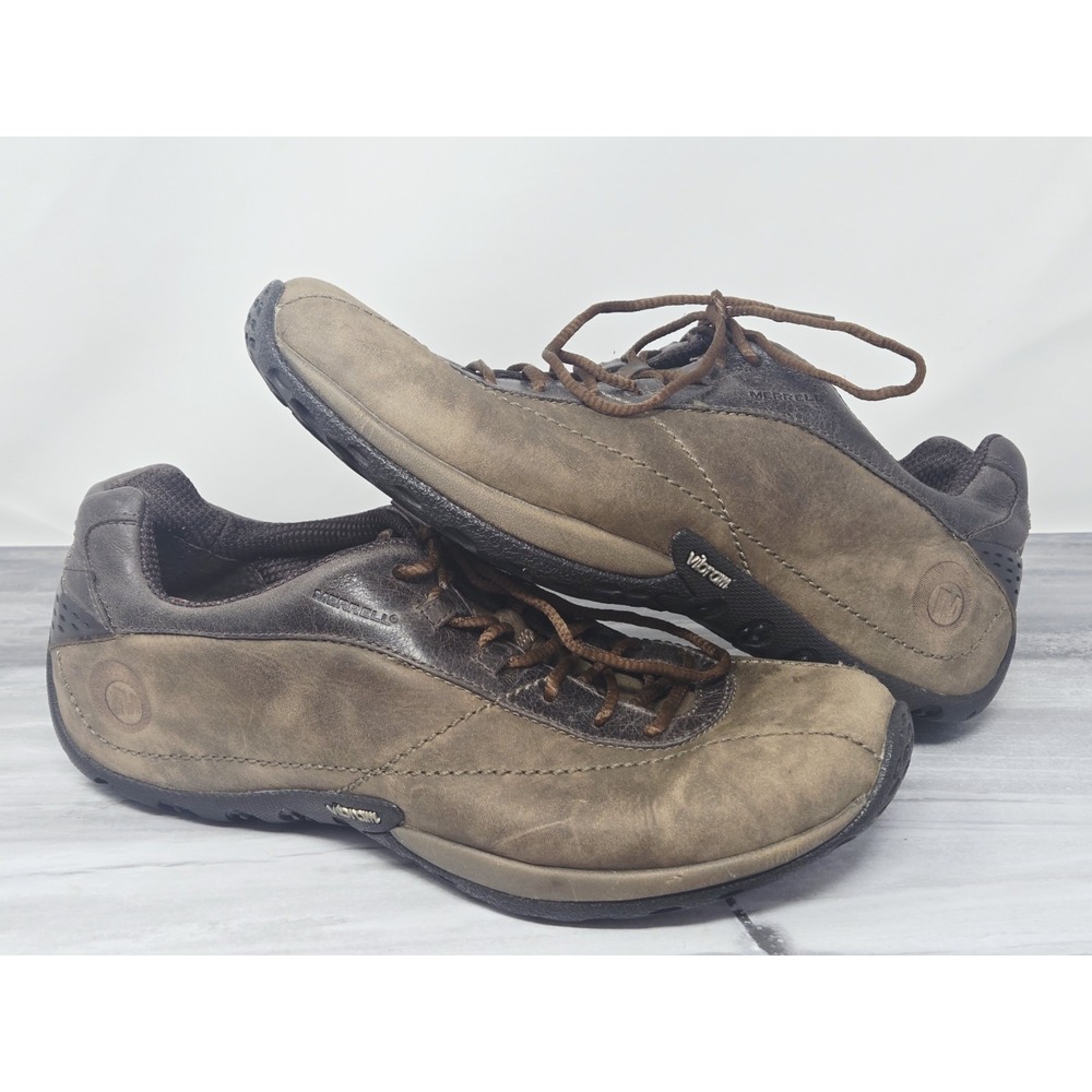 Merrell Womens Brown Leather Waterproof Hiking Shoes Size 9 Vibram Continuum